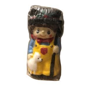 New Vintage Jasco Co. Figural Candle Shepherd Boy Handpainted Christmas Spirit
